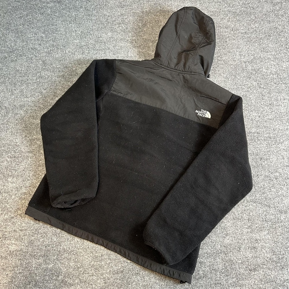 The North Face Jacket Womens Medium Black Fleece Hooded Full Zip Overlay Panels - Picture 5 of 7